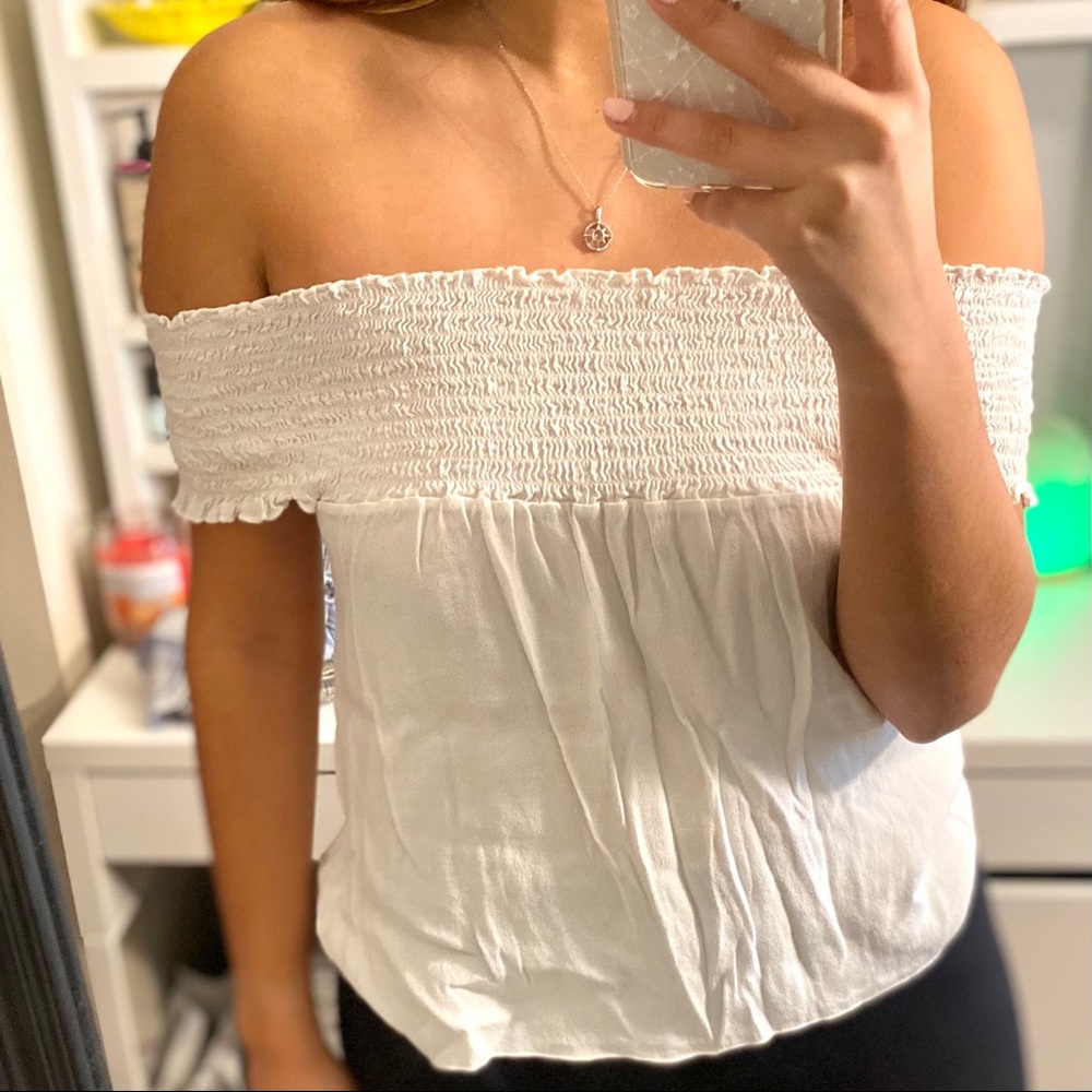 White off the shoulder Brandy Melville
